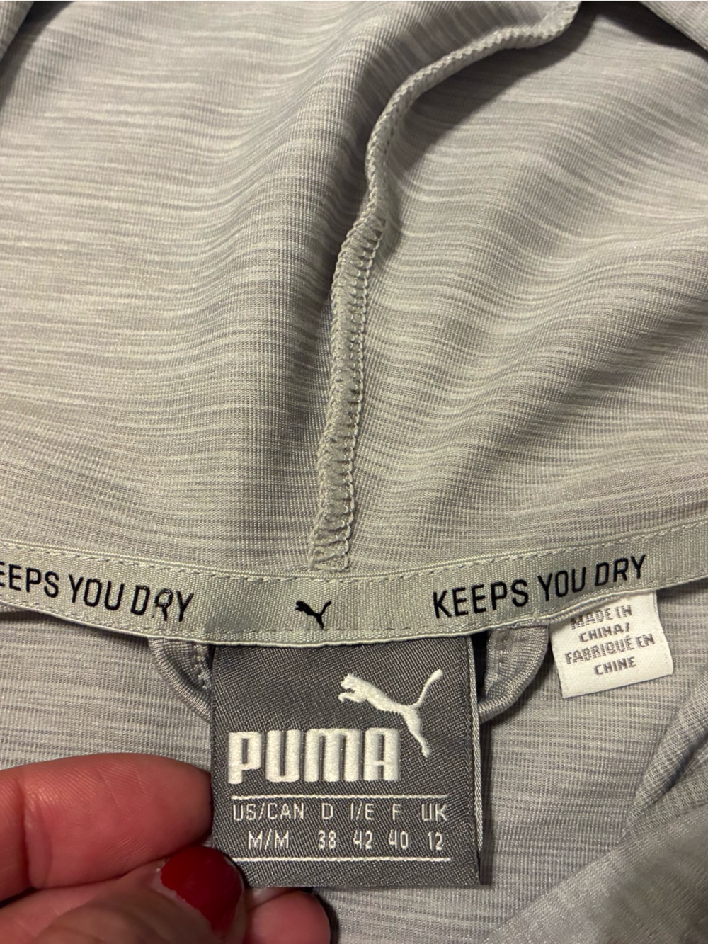 Puma Light Gray Hooded Zip Crop Jacket - Picture 2 of 4